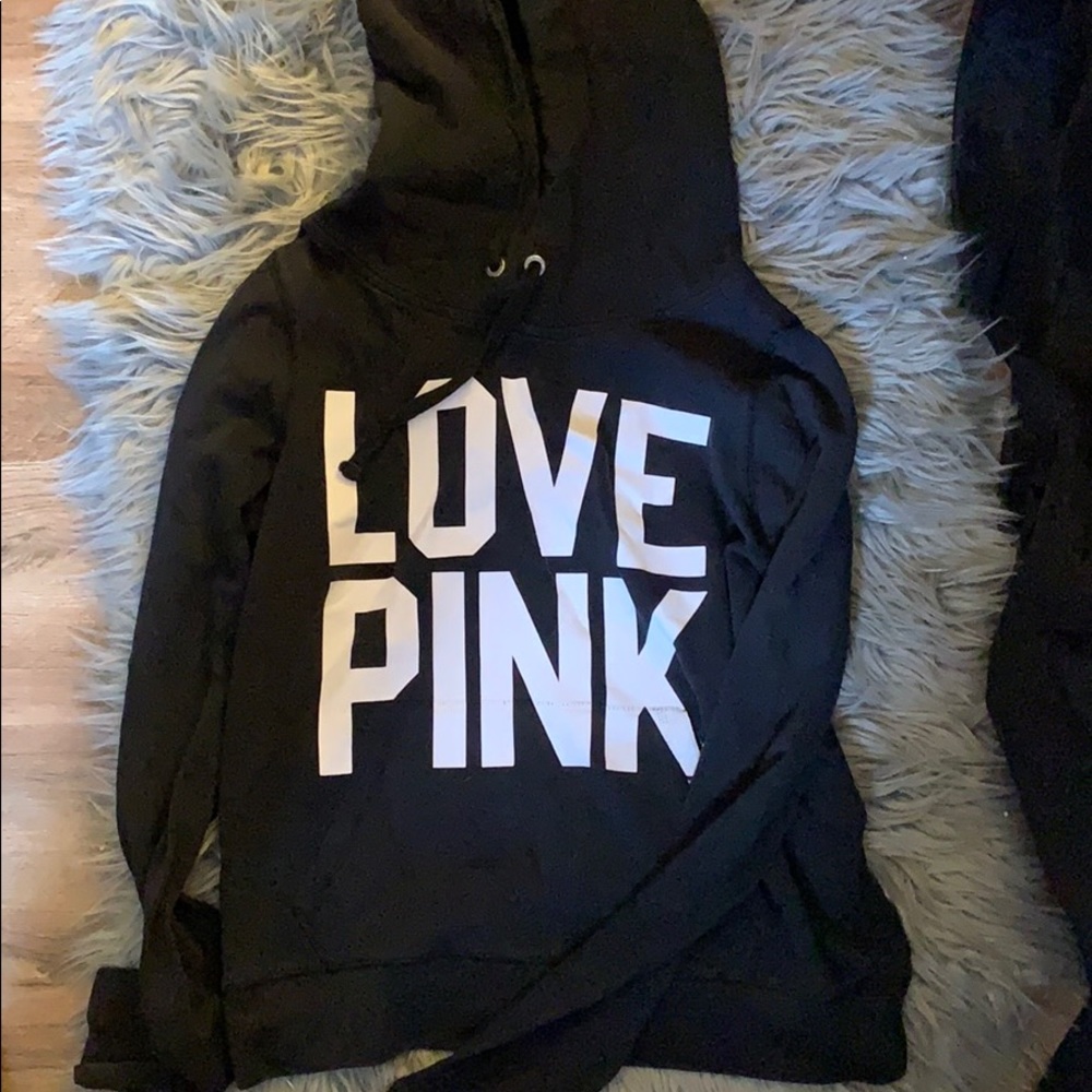 black hoodie PINK brand